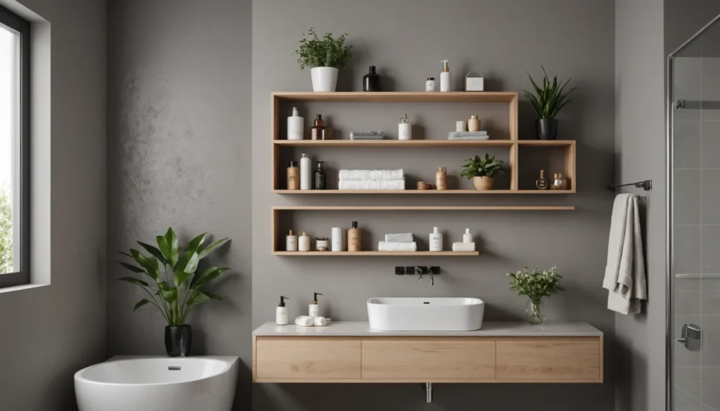 etagere murale salle de bain design